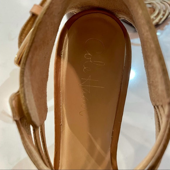 Cole Haan gold strappy heels with Nike air technology for ultimate comfort - Picture 8 of 11